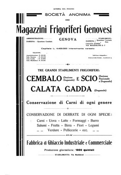 Rivista del freddo periodico mensile illustrato tecnico, scientifico, economico, commerciale