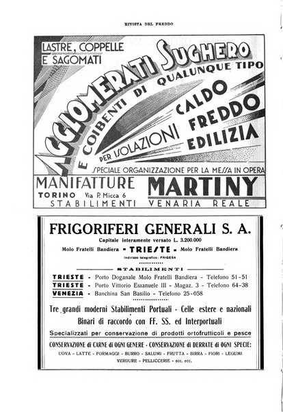 Rivista del freddo periodico mensile illustrato tecnico, scientifico, economico, commerciale