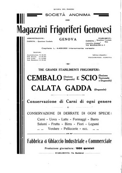 Rivista del freddo periodico mensile illustrato tecnico, scientifico, economico, commerciale