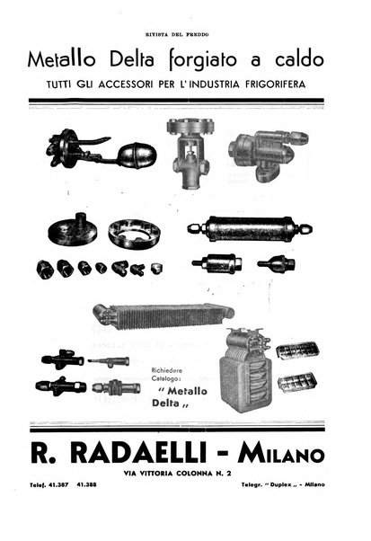 Rivista del freddo periodico mensile illustrato tecnico, scientifico, economico, commerciale