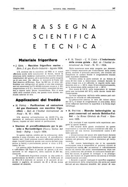 Rivista del freddo periodico mensile illustrato tecnico, scientifico, economico, commerciale