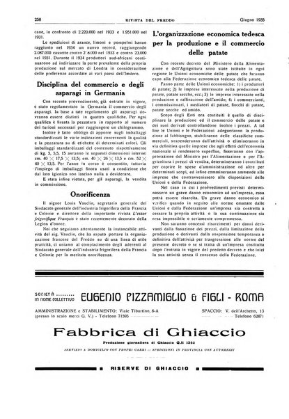 Rivista del freddo periodico mensile illustrato tecnico, scientifico, economico, commerciale