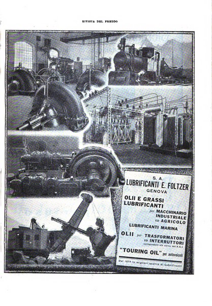 Rivista del freddo periodico mensile illustrato tecnico, scientifico, economico, commerciale