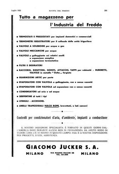 Rivista del freddo periodico mensile illustrato tecnico, scientifico, economico, commerciale