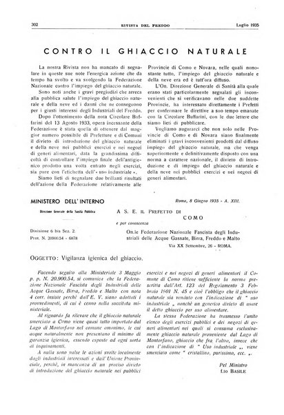 Rivista del freddo periodico mensile illustrato tecnico, scientifico, economico, commerciale