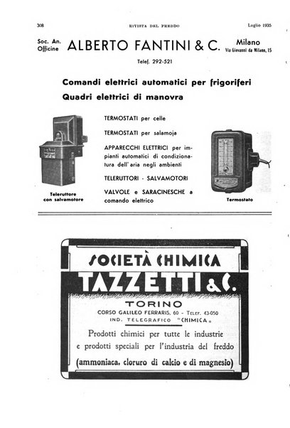 Rivista del freddo periodico mensile illustrato tecnico, scientifico, economico, commerciale