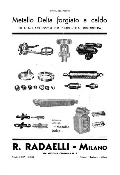 Rivista del freddo periodico mensile illustrato tecnico, scientifico, economico, commerciale