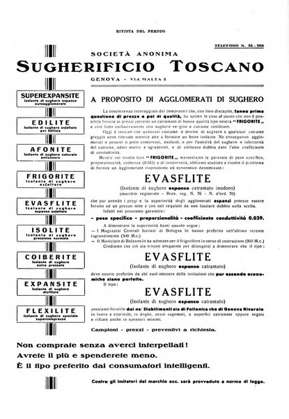 Rivista del freddo periodico mensile illustrato tecnico, scientifico, economico, commerciale