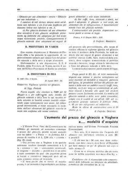 Rivista del freddo periodico mensile illustrato tecnico, scientifico, economico, commerciale