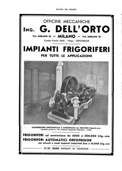 Rivista del freddo periodico mensile illustrato tecnico, scientifico, economico, commerciale