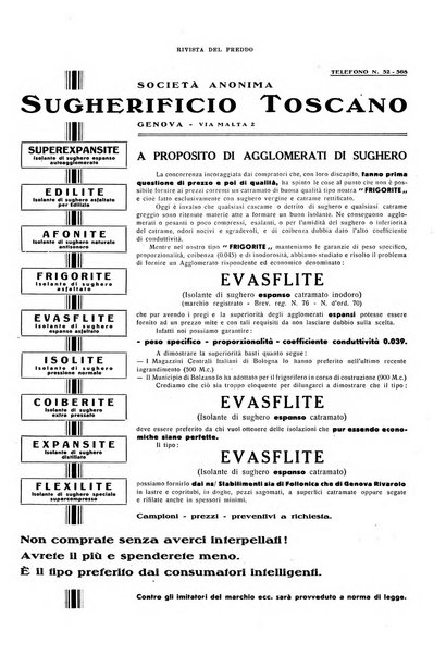 Rivista del freddo periodico mensile illustrato tecnico, scientifico, economico, commerciale