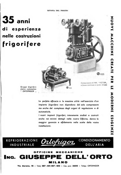 Rivista del freddo periodico mensile illustrato tecnico, scientifico, economico, commerciale