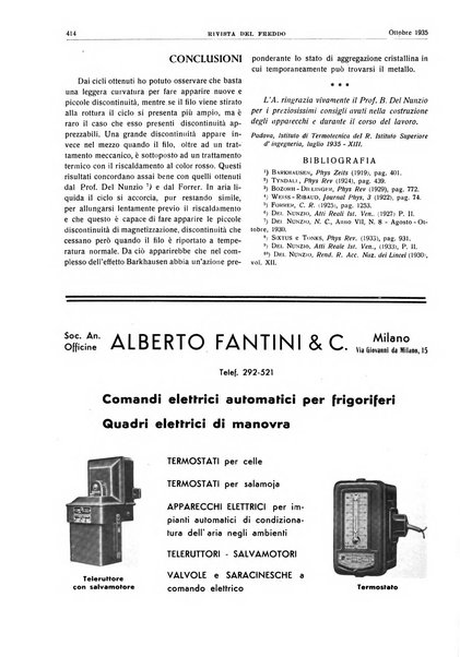 Rivista del freddo periodico mensile illustrato tecnico, scientifico, economico, commerciale