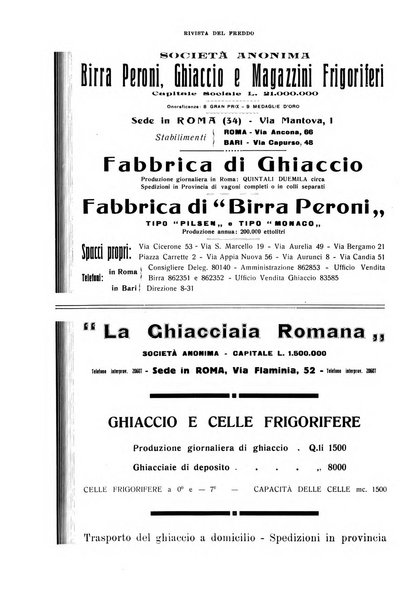 Rivista del freddo periodico mensile illustrato tecnico, scientifico, economico, commerciale