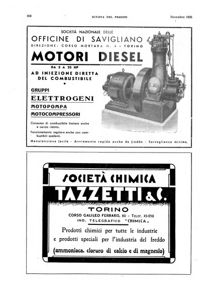 Rivista del freddo periodico mensile illustrato tecnico, scientifico, economico, commerciale