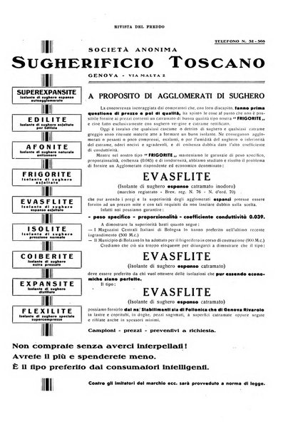 Rivista del freddo periodico mensile illustrato tecnico, scientifico, economico, commerciale