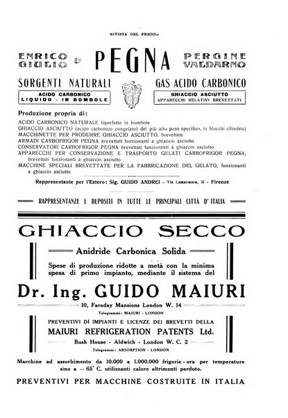 Rivista del freddo periodico mensile illustrato tecnico, scientifico, economico, commerciale