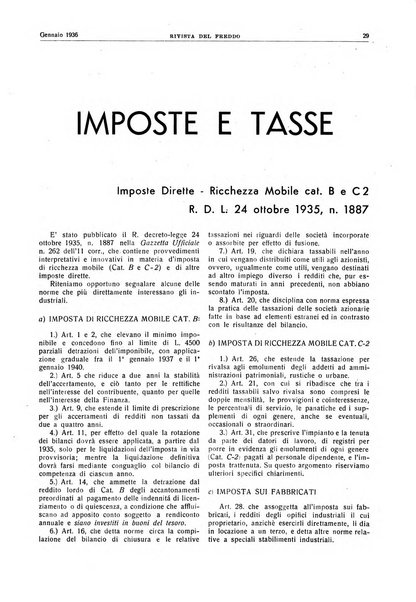 Rivista del freddo periodico mensile illustrato tecnico, scientifico, economico, commerciale