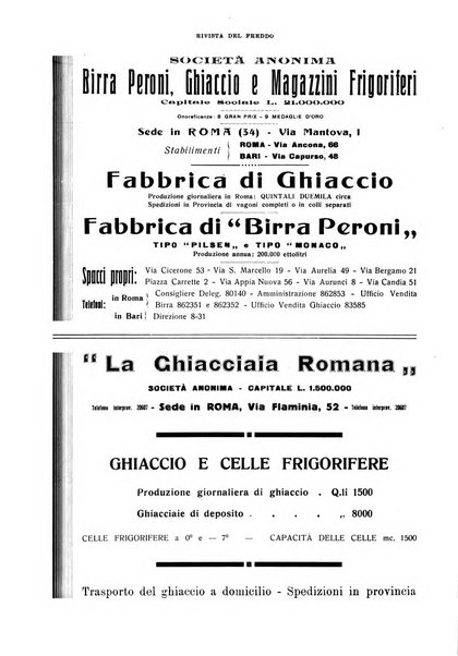 Rivista del freddo periodico mensile illustrato tecnico, scientifico, economico, commerciale