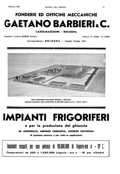 Rivista del freddo periodico mensile illustrato tecnico, scientifico, economico, commerciale