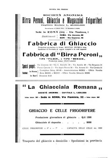 Rivista del freddo periodico mensile illustrato tecnico, scientifico, economico, commerciale