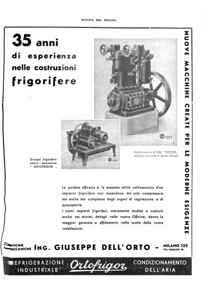 Rivista del freddo periodico mensile illustrato tecnico, scientifico, economico, commerciale