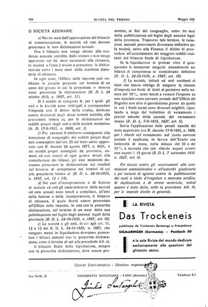 Rivista del freddo periodico mensile illustrato tecnico, scientifico, economico, commerciale