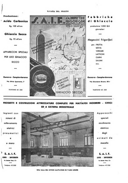 Rivista del freddo periodico mensile illustrato tecnico, scientifico, economico, commerciale