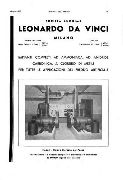 Rivista del freddo periodico mensile illustrato tecnico, scientifico, economico, commerciale