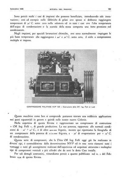 Rivista del freddo periodico mensile illustrato tecnico, scientifico, economico, commerciale