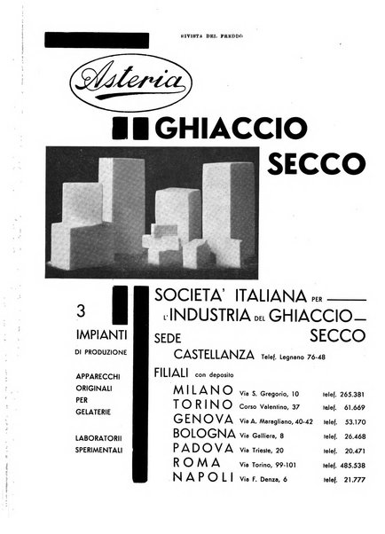 Rivista del freddo periodico mensile illustrato tecnico, scientifico, economico, commerciale