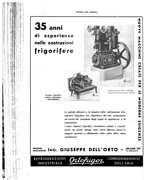 Rivista del freddo periodico mensile illustrato tecnico, scientifico, economico, commerciale