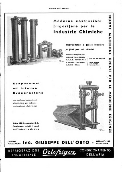 Rivista del freddo periodico mensile illustrato tecnico, scientifico, economico, commerciale