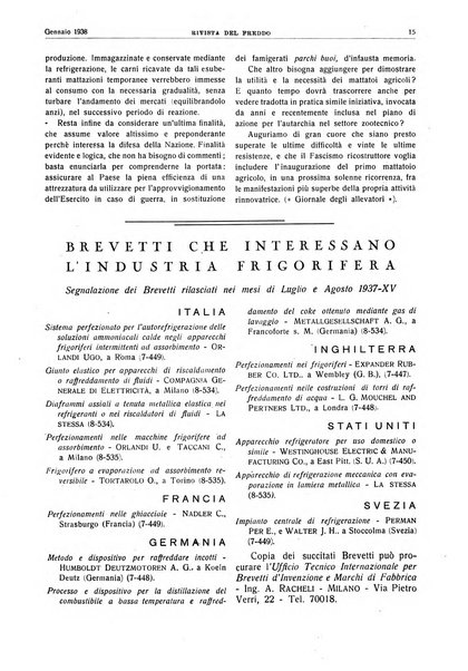 Rivista del freddo periodico mensile illustrato tecnico, scientifico, economico, commerciale