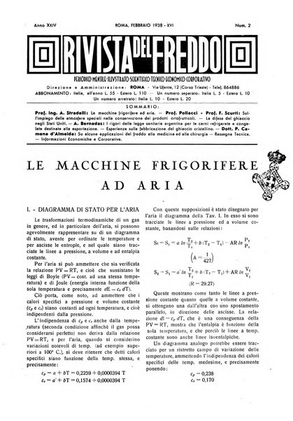 Rivista del freddo periodico mensile illustrato tecnico, scientifico, economico, commerciale