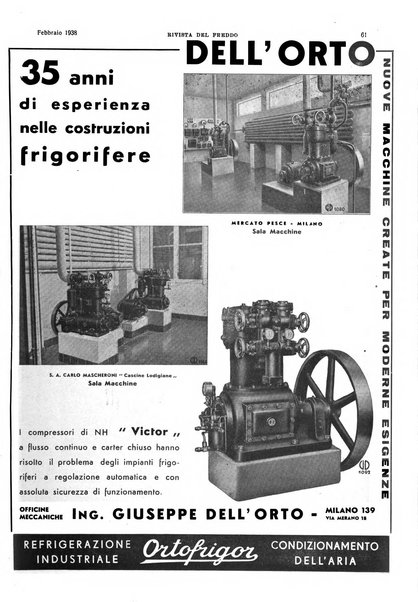 Rivista del freddo periodico mensile illustrato tecnico, scientifico, economico, commerciale