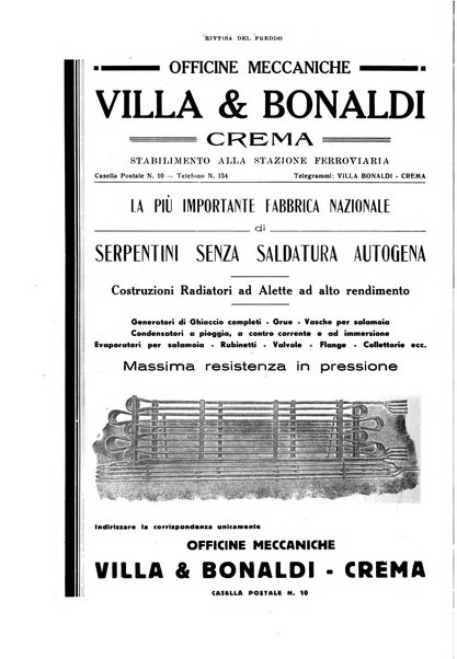 Rivista del freddo periodico mensile illustrato tecnico, scientifico, economico, commerciale