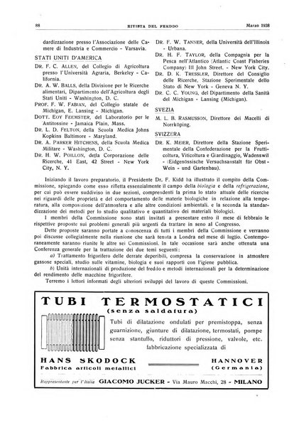 Rivista del freddo periodico mensile illustrato tecnico, scientifico, economico, commerciale