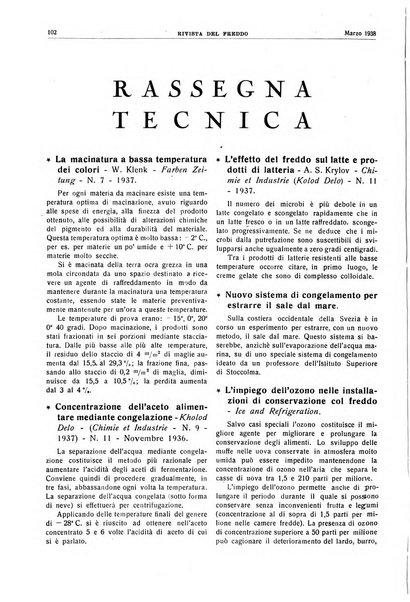 Rivista del freddo periodico mensile illustrato tecnico, scientifico, economico, commerciale