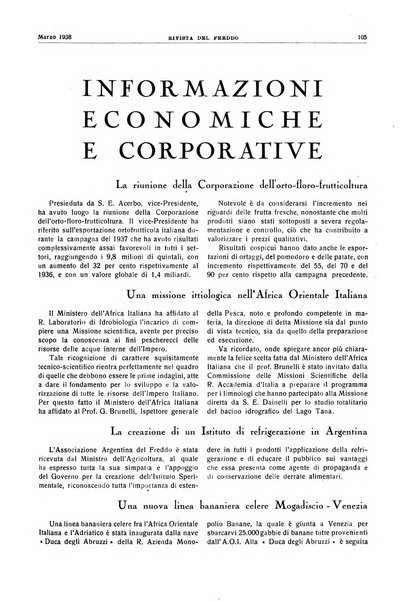 Rivista del freddo periodico mensile illustrato tecnico, scientifico, economico, commerciale