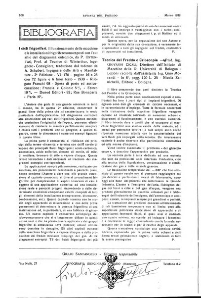 Rivista del freddo periodico mensile illustrato tecnico, scientifico, economico, commerciale