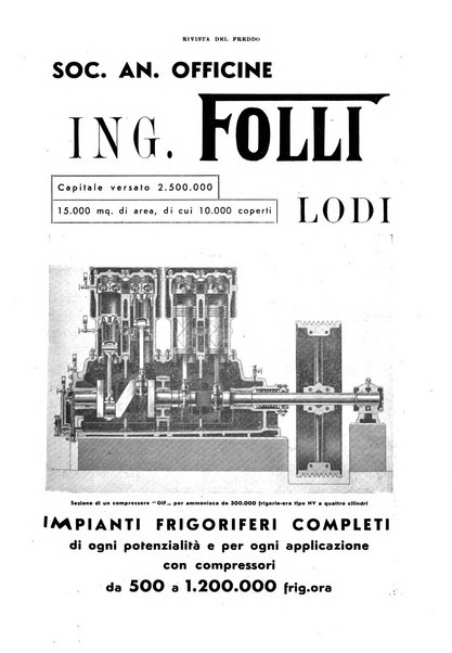 Rivista del freddo periodico mensile illustrato tecnico, scientifico, economico, commerciale