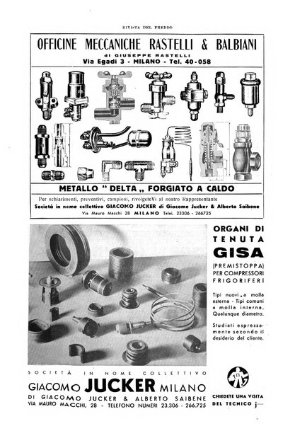 Rivista del freddo periodico mensile illustrato tecnico, scientifico, economico, commerciale