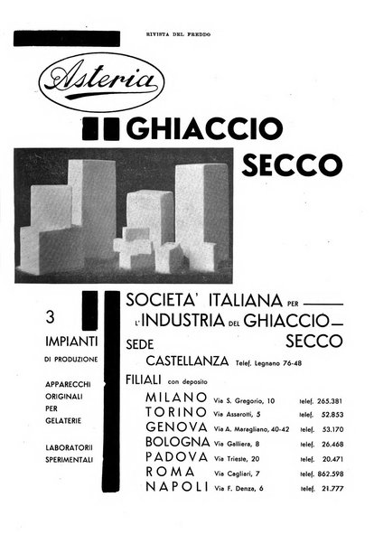 Rivista del freddo periodico mensile illustrato tecnico, scientifico, economico, commerciale