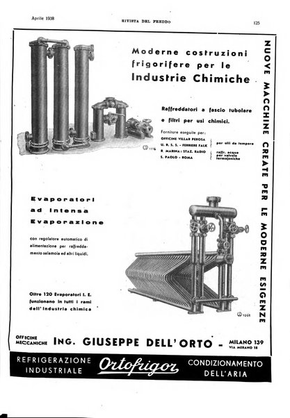 Rivista del freddo periodico mensile illustrato tecnico, scientifico, economico, commerciale