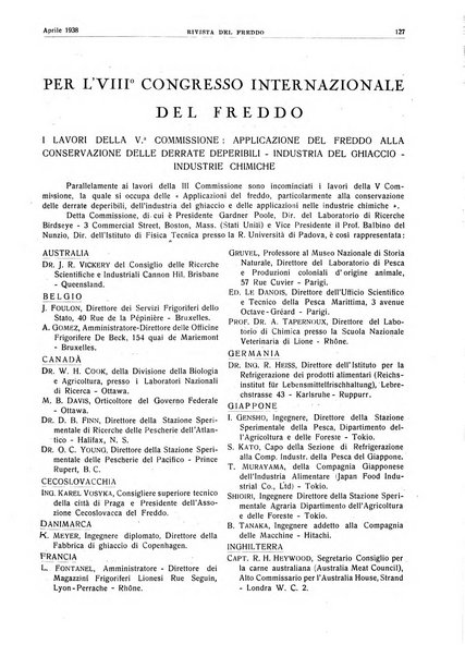 Rivista del freddo periodico mensile illustrato tecnico, scientifico, economico, commerciale