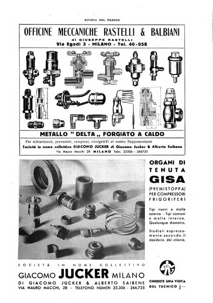 Rivista del freddo periodico mensile illustrato tecnico, scientifico, economico, commerciale