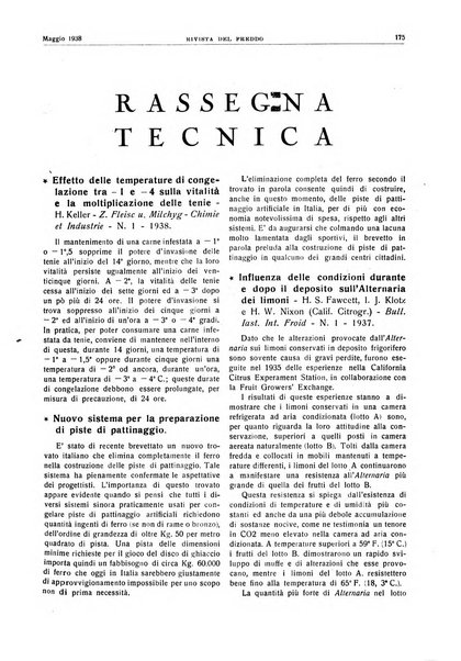 Rivista del freddo periodico mensile illustrato tecnico, scientifico, economico, commerciale