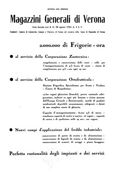 Rivista del freddo periodico mensile illustrato tecnico, scientifico, economico, commerciale