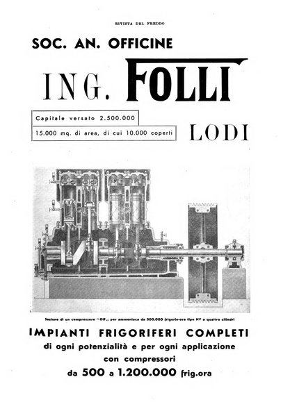 Rivista del freddo periodico mensile illustrato tecnico, scientifico, economico, commerciale